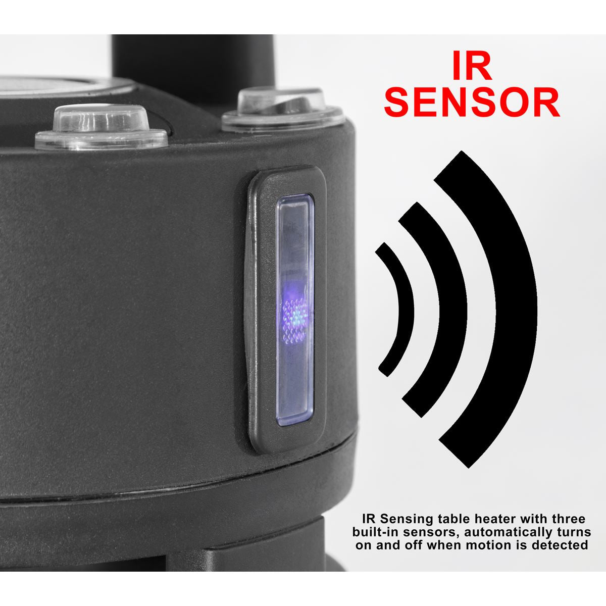 Dellonda Bistro Table with 1200W Heater, 65cm, Black/Stainless Steel