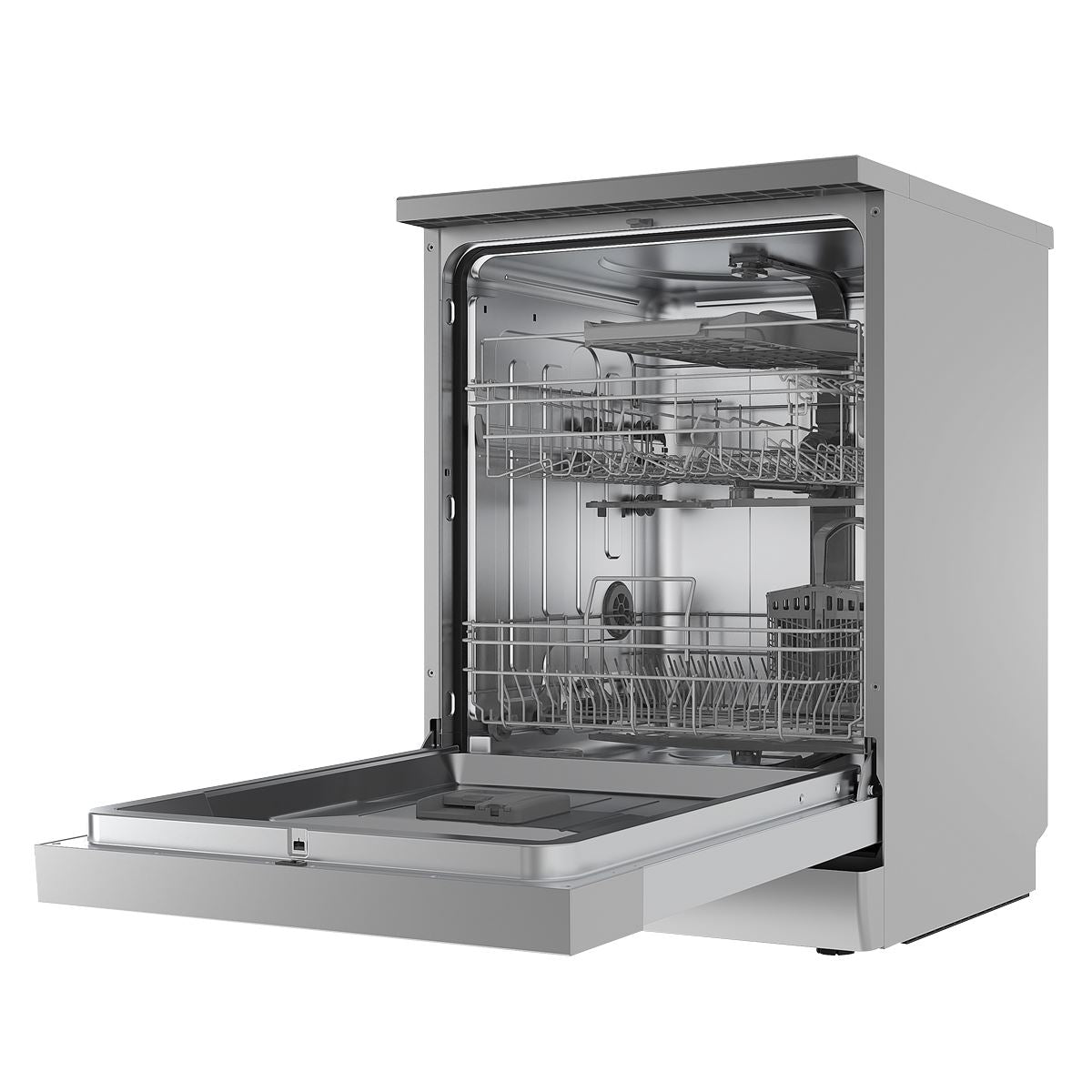 Baridi Regular Sized Freestanding Dishwasher 60cm Wide 14 Place Settings - Silver