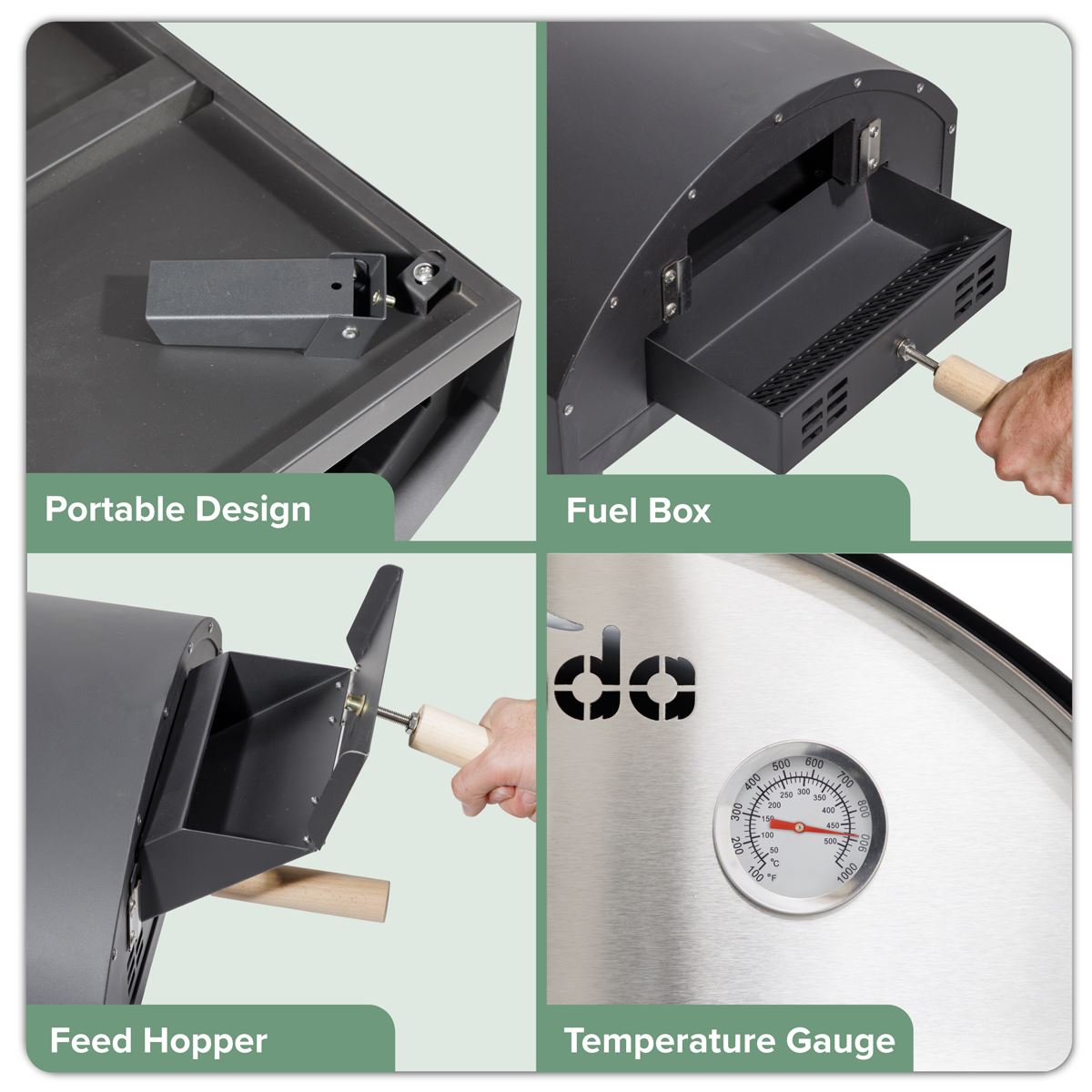 Dellonda Wood-Fired Pizza Oven 14" - Black