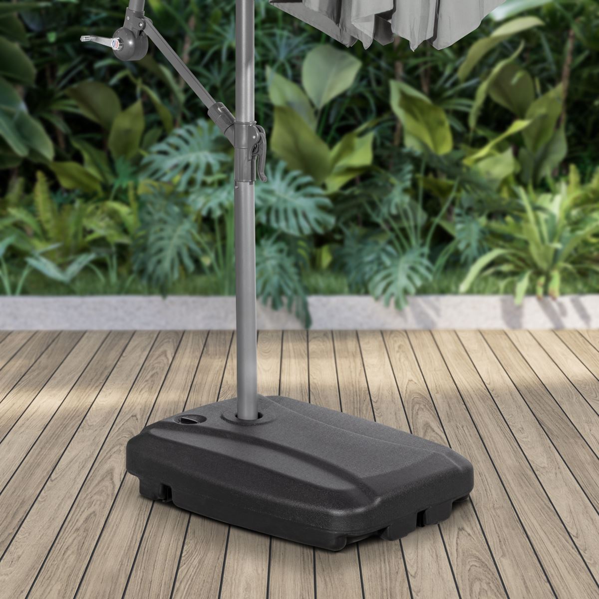 Dellonda Fillable Parasol Base with Wheels, Water/Sand Fill 60L