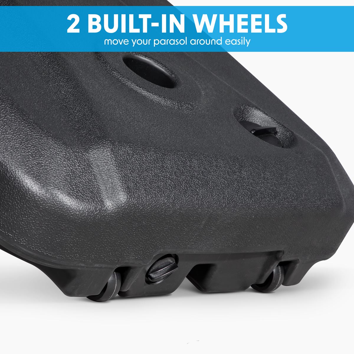 Dellonda Fillable Parasol Base with Wheels, Water/Sand Fill 60L