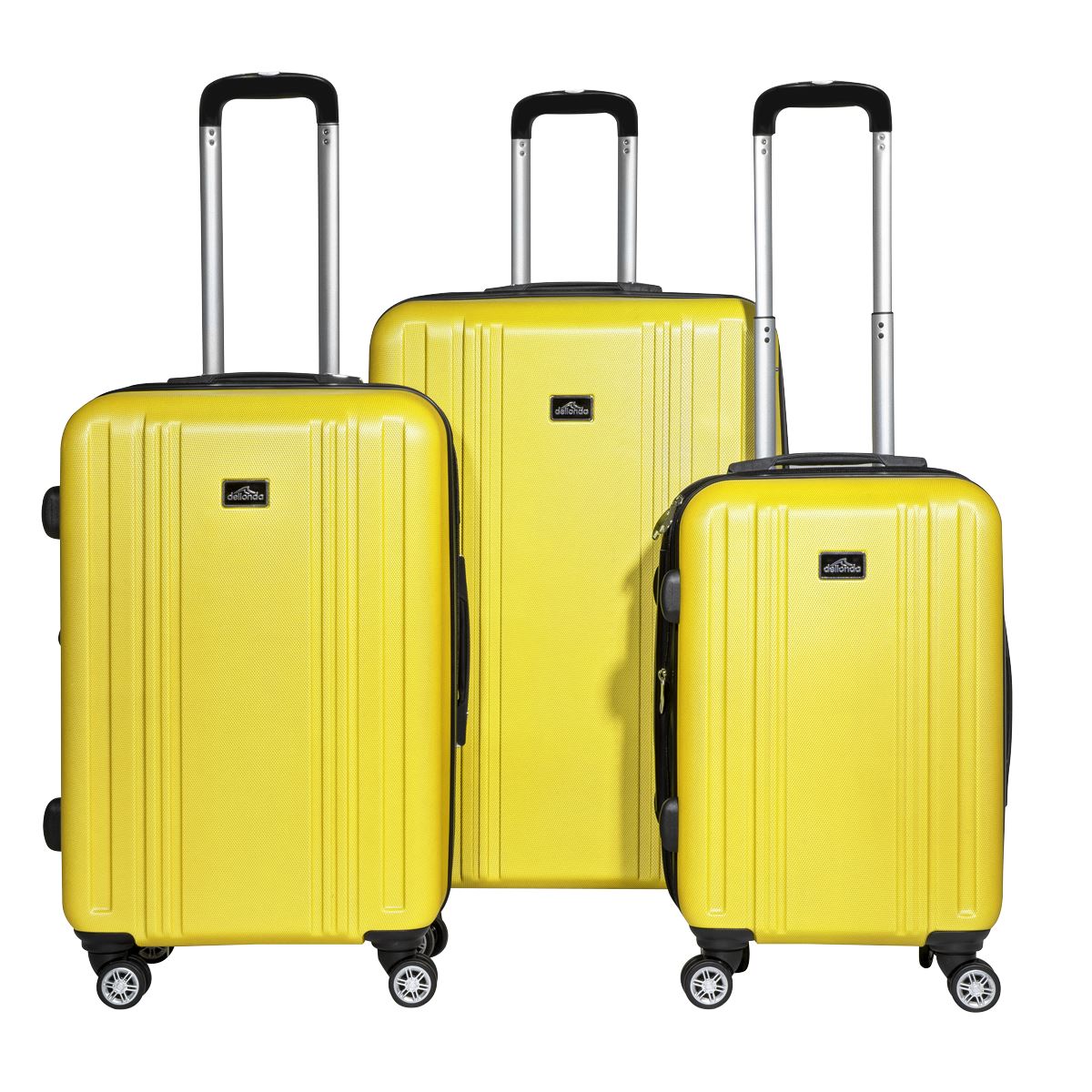 Dellonda Lightweight ABS Luggage Set with TSA Lock - Yellow