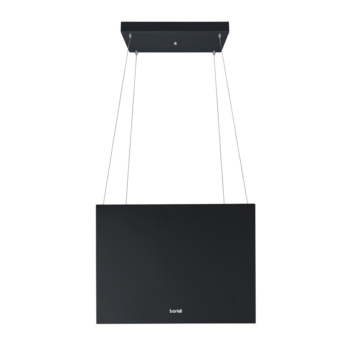 Baridi Square Island Cooker Hood 40cm - Black