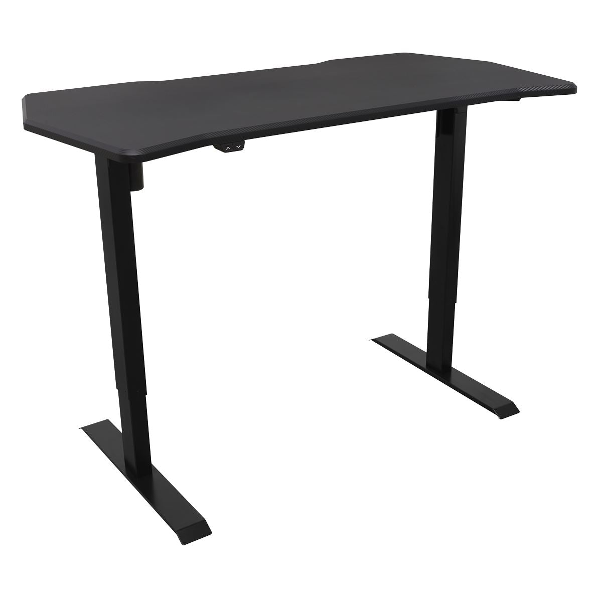 Dellonda Single Motor Ultra-Quiet Adjustable-Height Electric Sit/Stand Desk - Carbon Fibre Effect Desktop
