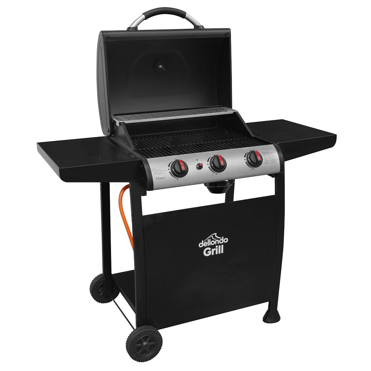 Dellonda 3 Burner Gas BBQ Grill with Piezo Ignition & Thermometer