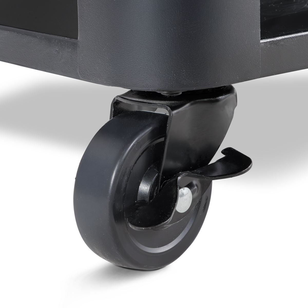 Dellonda BBQ/Plancha Workstation Trolley with Cupboard, Extension Table & Utensil Hooks, Black