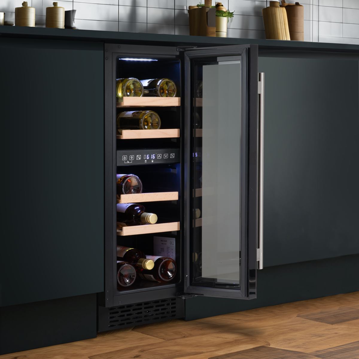 Baridi 17 Bottle Slim Wine Fridge & Cooler 30cm
