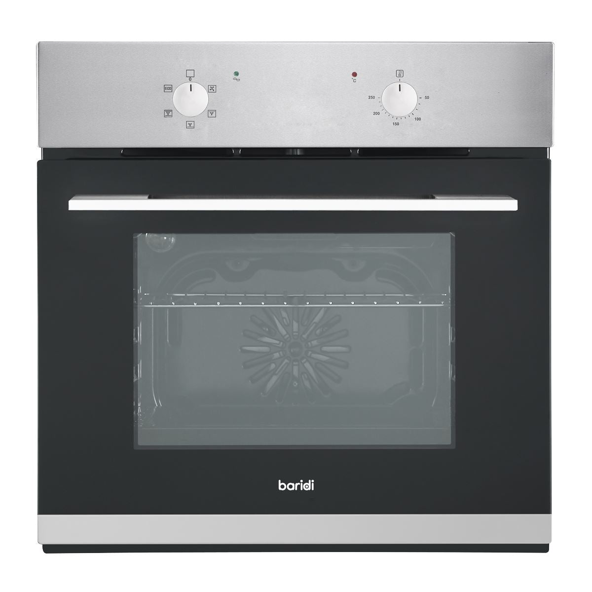 Baridi Integrated Fan-Assisted Electric Oven 60cm 55L Capacity - Black/Stainless Steel