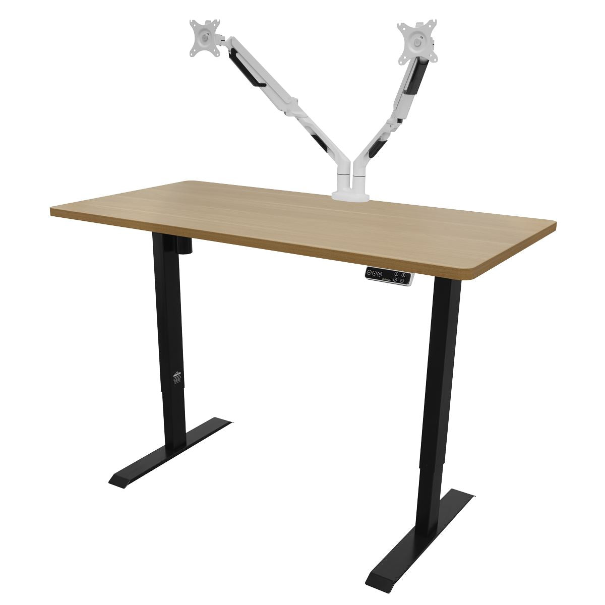 Dellonda Oak Electric Adjustable-Height Standing Desk with Memory, Quiet & Fast 1400 x 700mm