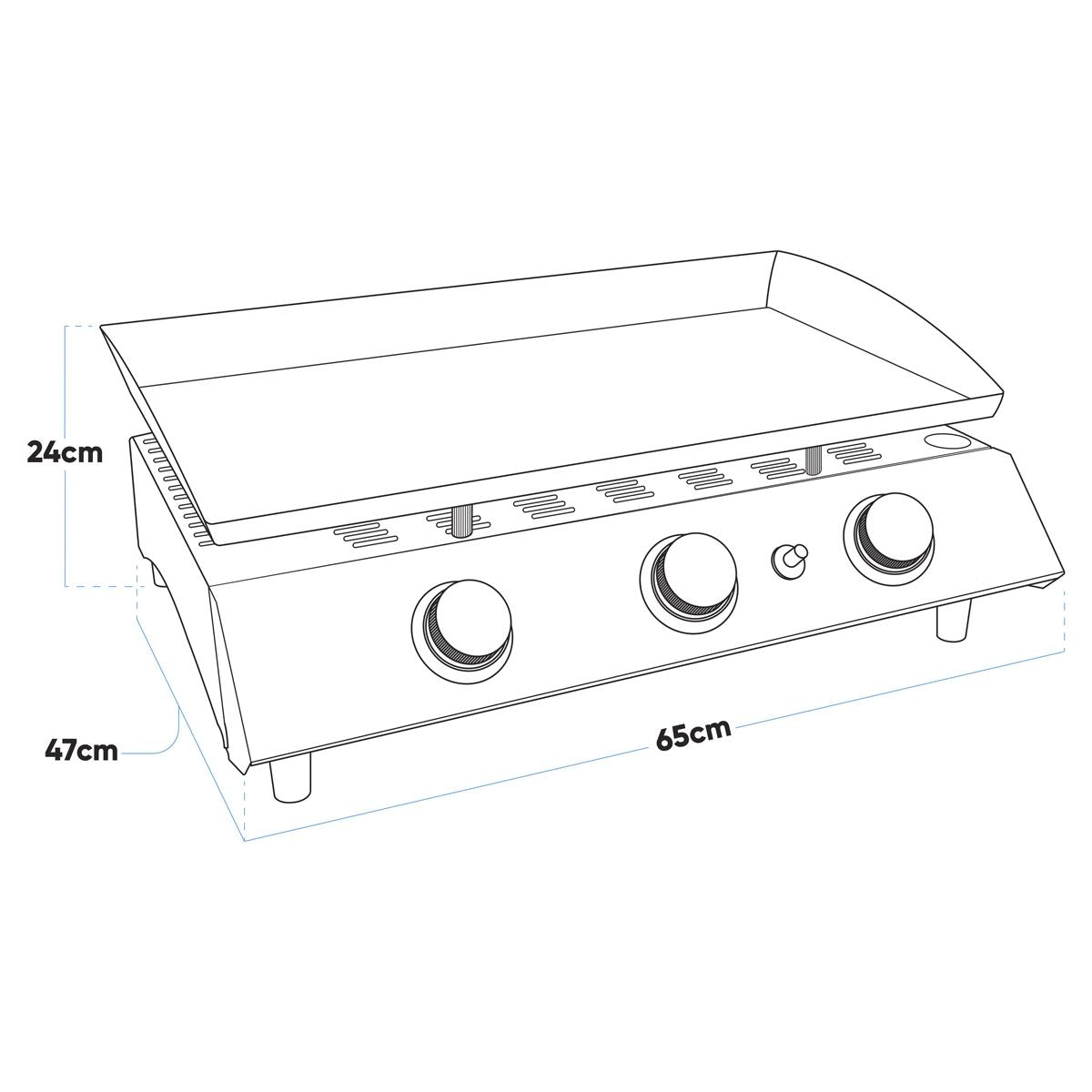 Dellonda 3 Burner Portable Gas Plancha