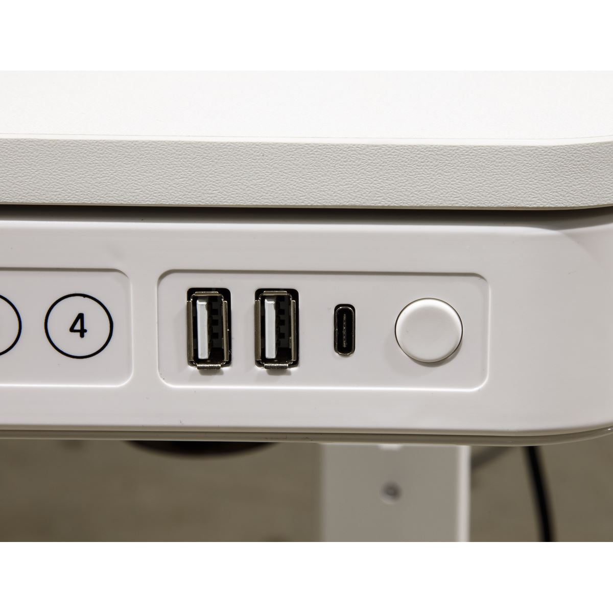 Dellonda Single Motor Ultra-Quiet Electric Desk with Control Panel, USB Port & Drawer - White Desktop
