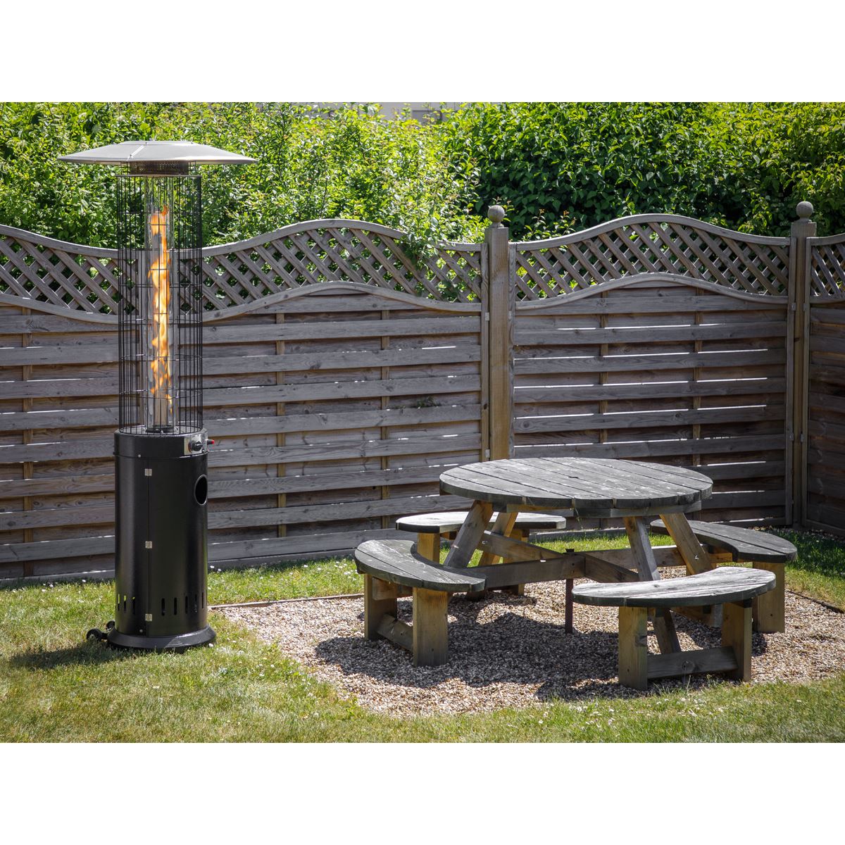 Dellonda Gas Patio Heater 13kW for Commercial & Domestic Use, Black