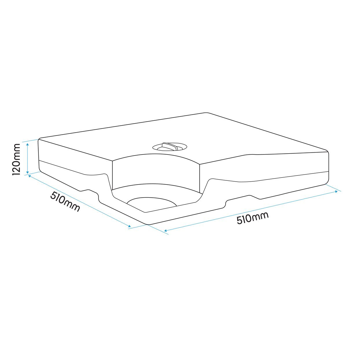 Dellonda Fillable Parasol Base, Water/Sand Fill 92L 4pc