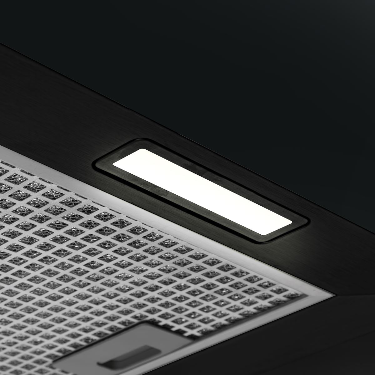 Baridi Square Island Cooker Hood 40cm - Black