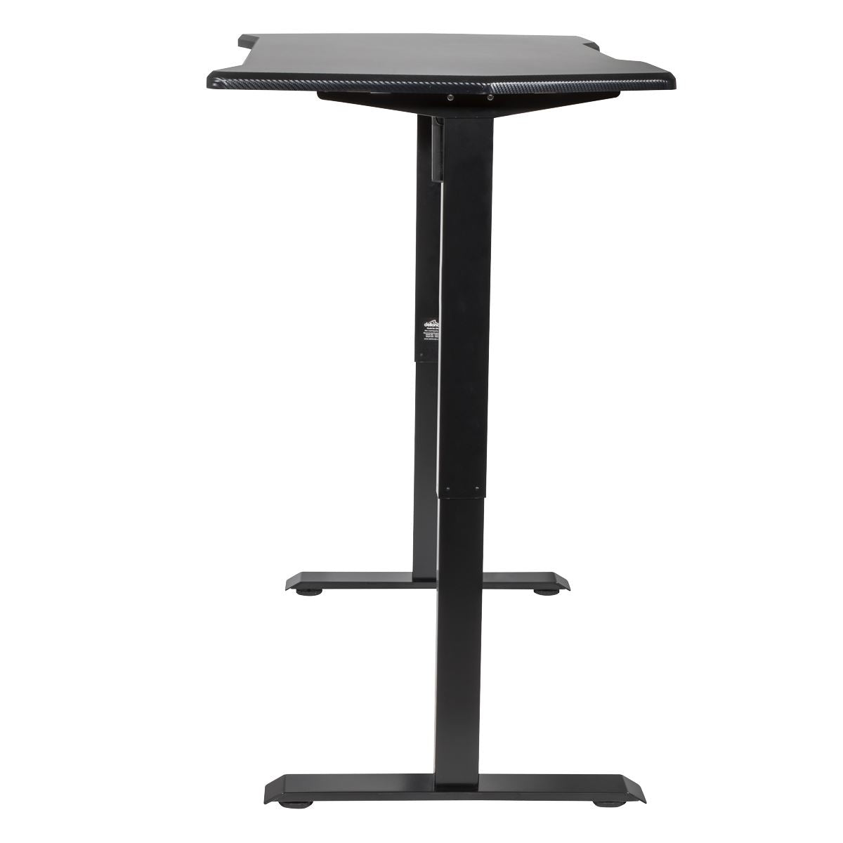Dellonda Carbon Fibre Effect Electric Height Adjustable Standing Desk with Memory, Quiet, 1400 x 700mm