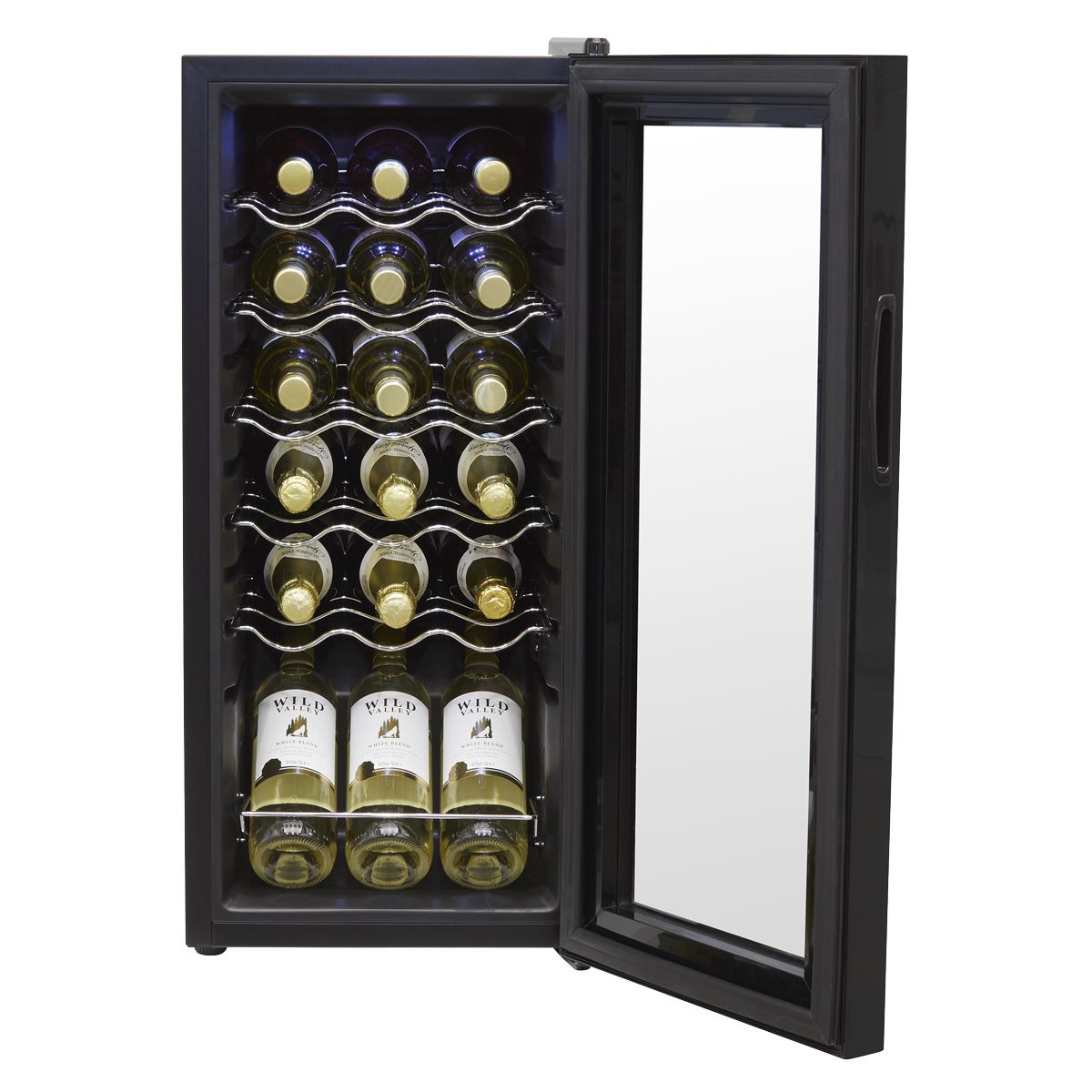 Baridi 18 Bottle Wine Fridge & Cooler - Black
