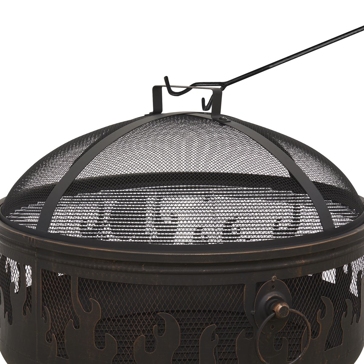 Dellonda Deluxe Fire Pit Fireplace Outdoor Patio Heater, Cooking Grill & Poker 61cm
