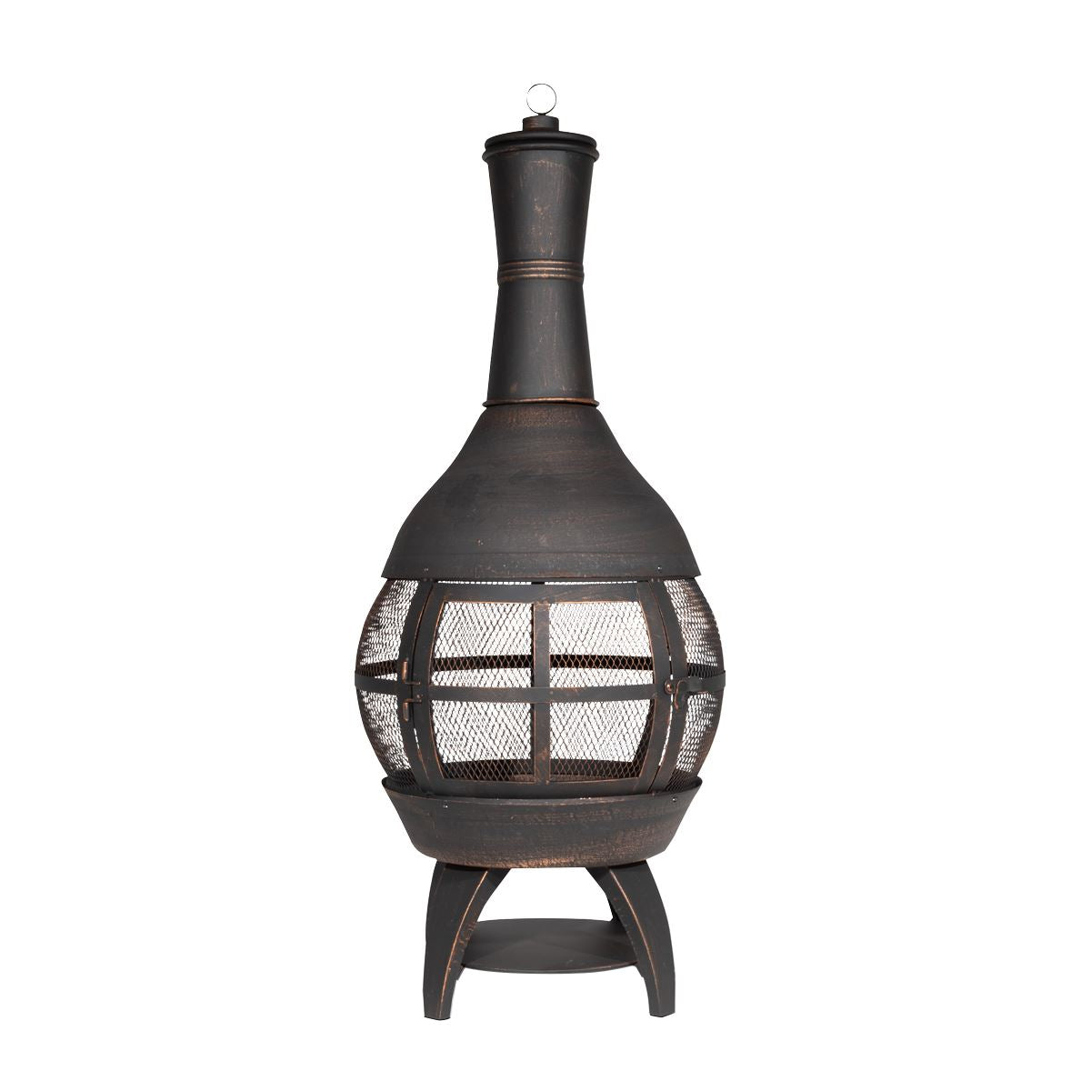Dellonda Deluxe 360° Chiminea / Fire Pit Outdoor Heater - Antique Bronze Finish