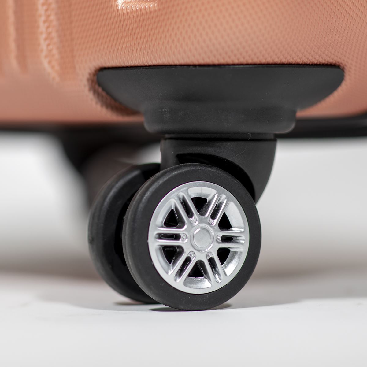 Dellonda Lightweight ABS Luggage Set with TSA Lock - Rose Gold