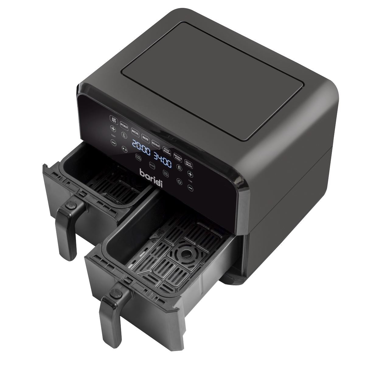 Baridi Dual Zone Air Fryer with 8 Preset Functions 8L Capacity