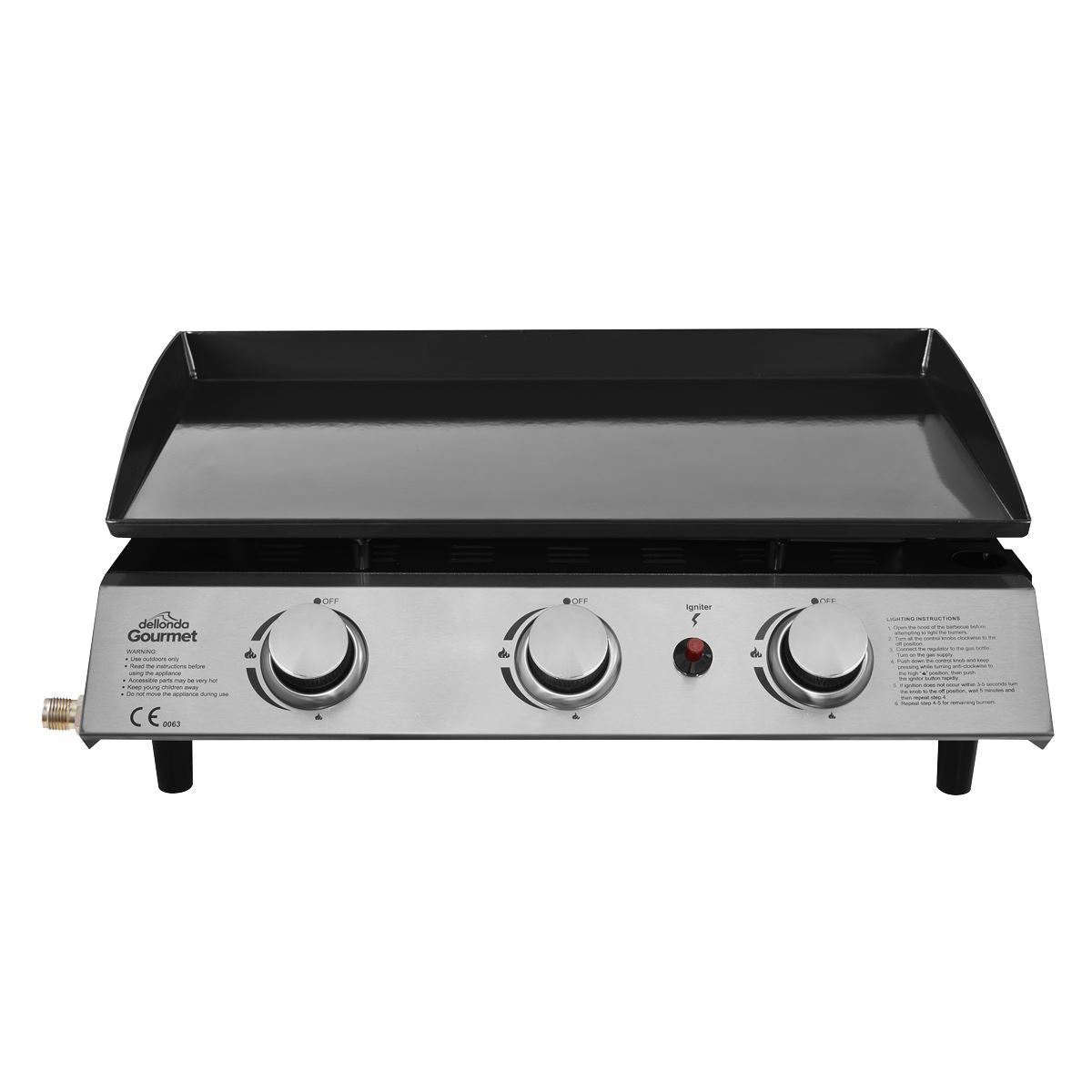 Dellonda 3 Burner Portable Gas Plancha