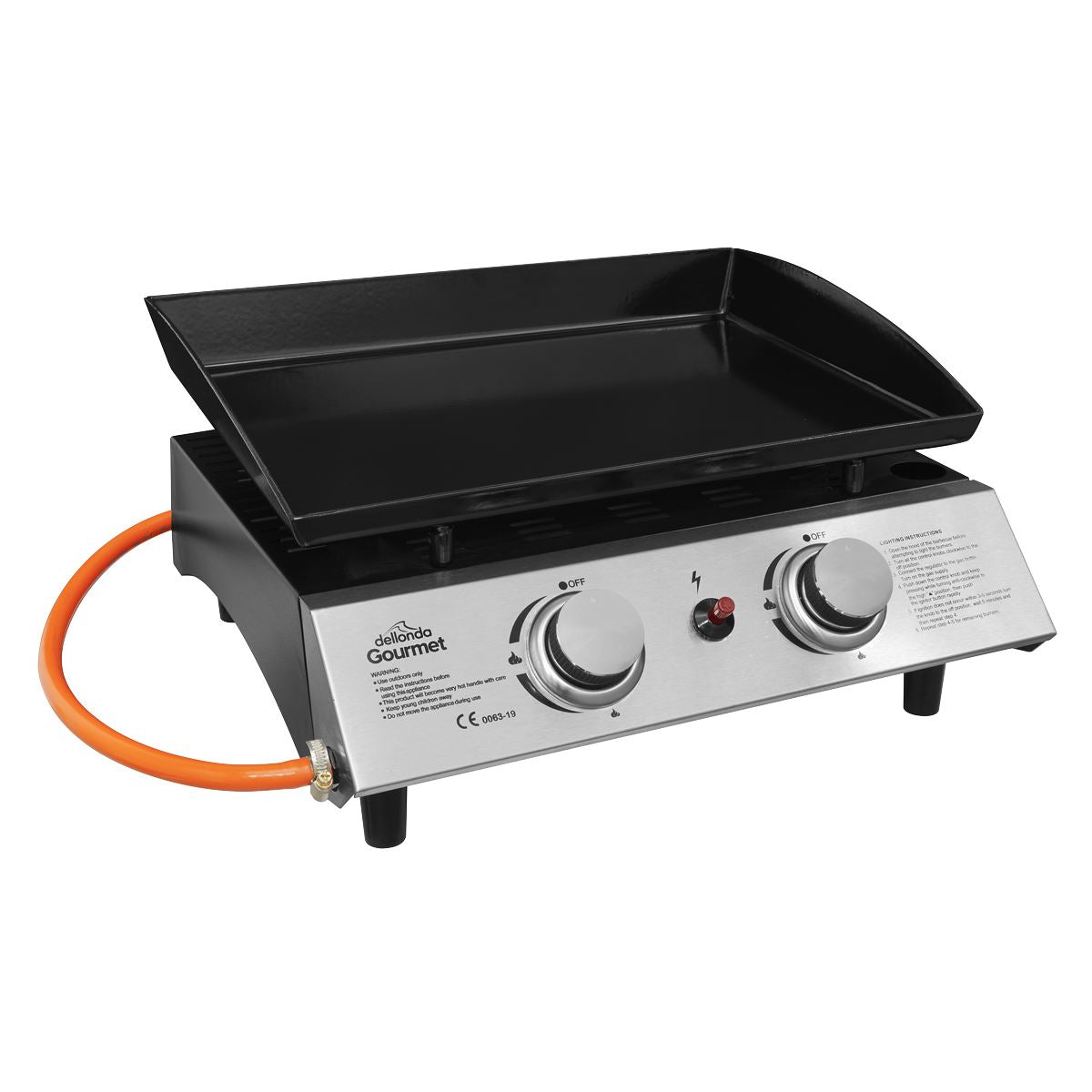Dellonda 2 Burner Portable Gas Plancha