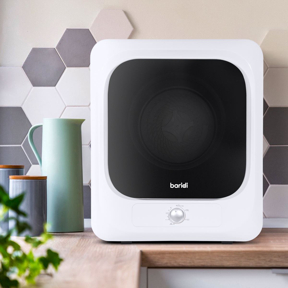 Baridi Tabletop Tumble Dryer with Analogue Controls 2.5kg Capacity - White