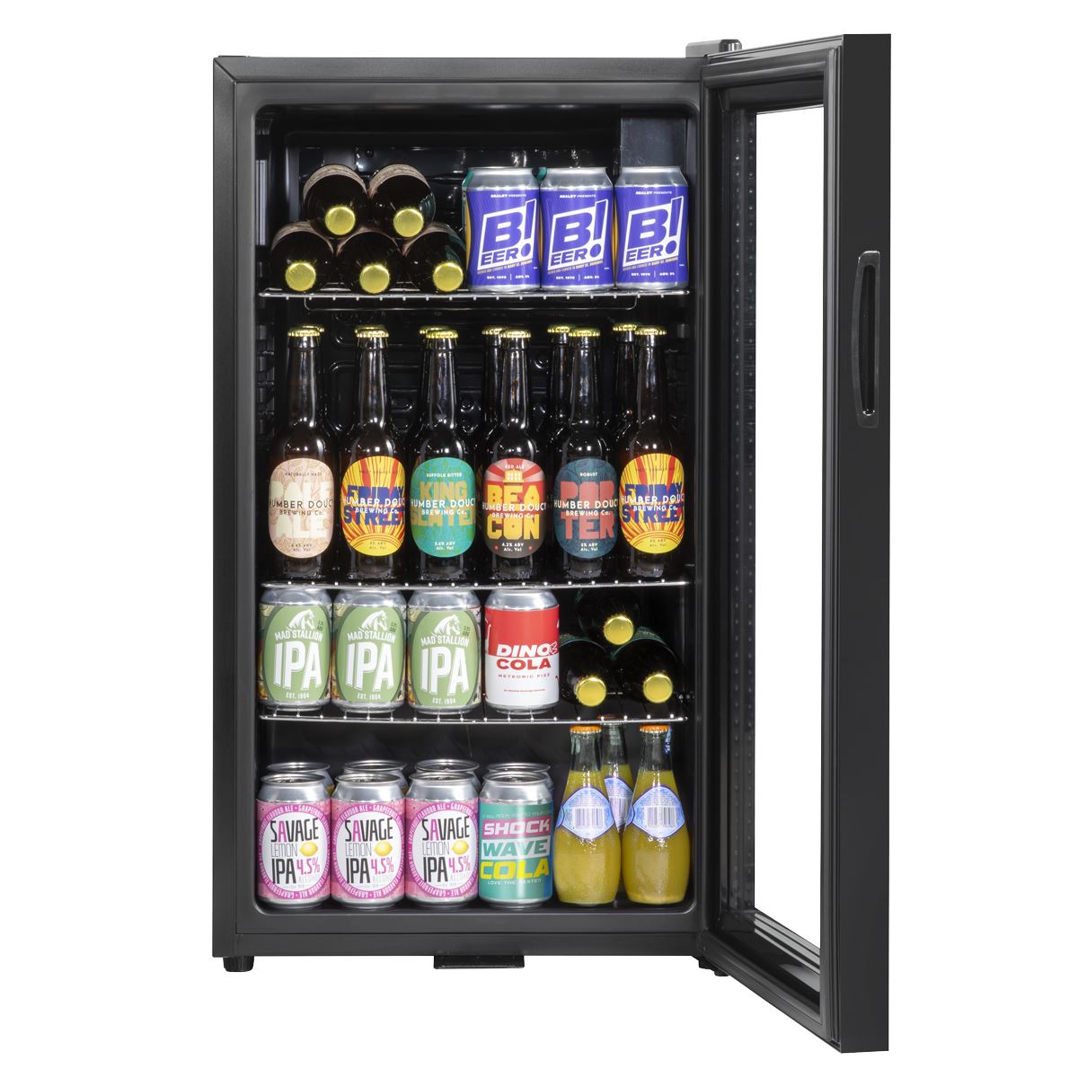 Baridi Wine, Beer & Drinks Fridge 85L Capacity - Black