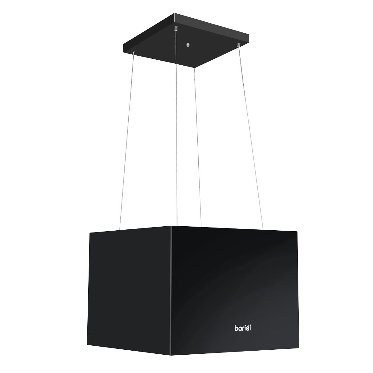 Baridi Square Island Cooker Hood 40cm - Black
