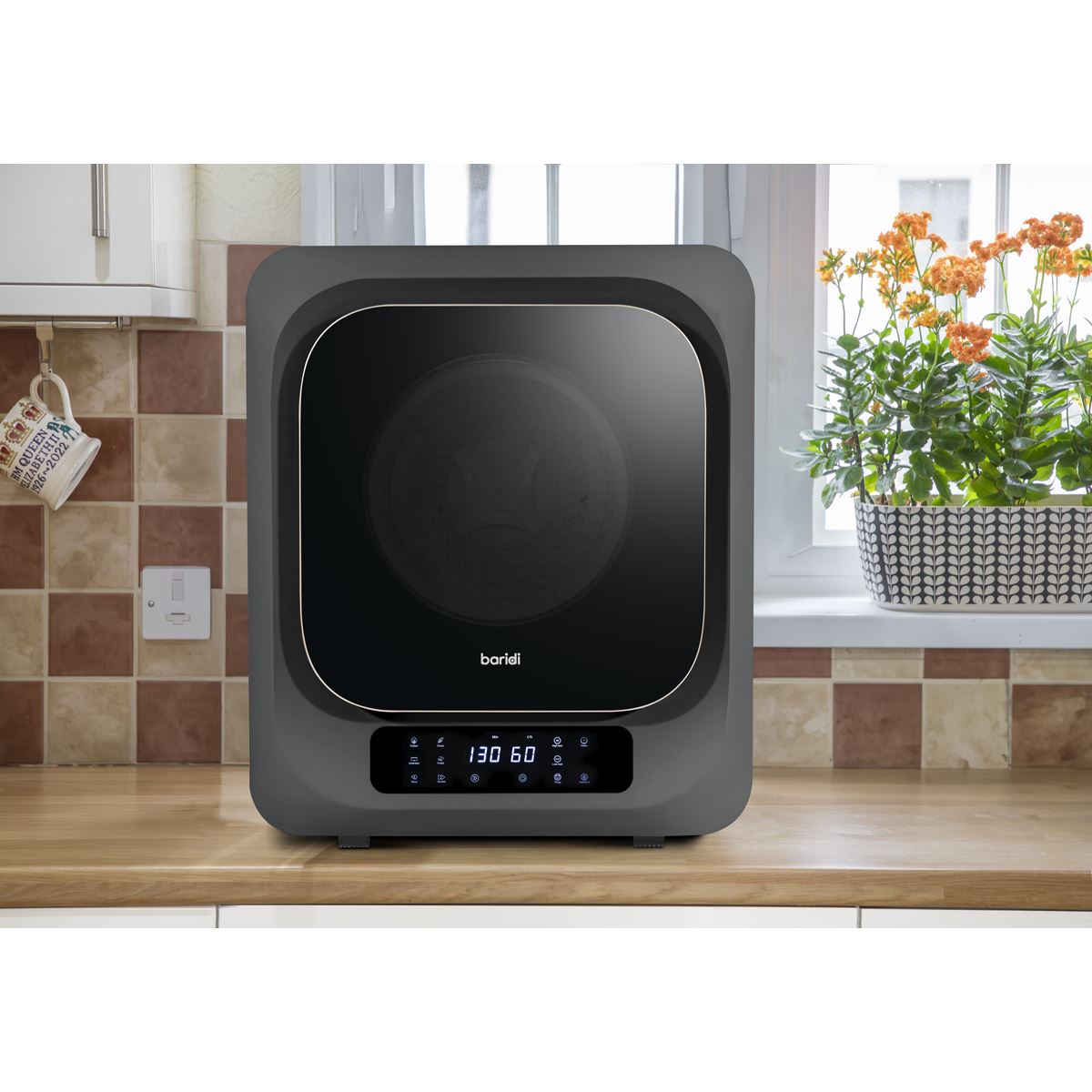 Baridi Tabletop Tumble Dryer with Digital Controls 2.5kg Capacity - Black