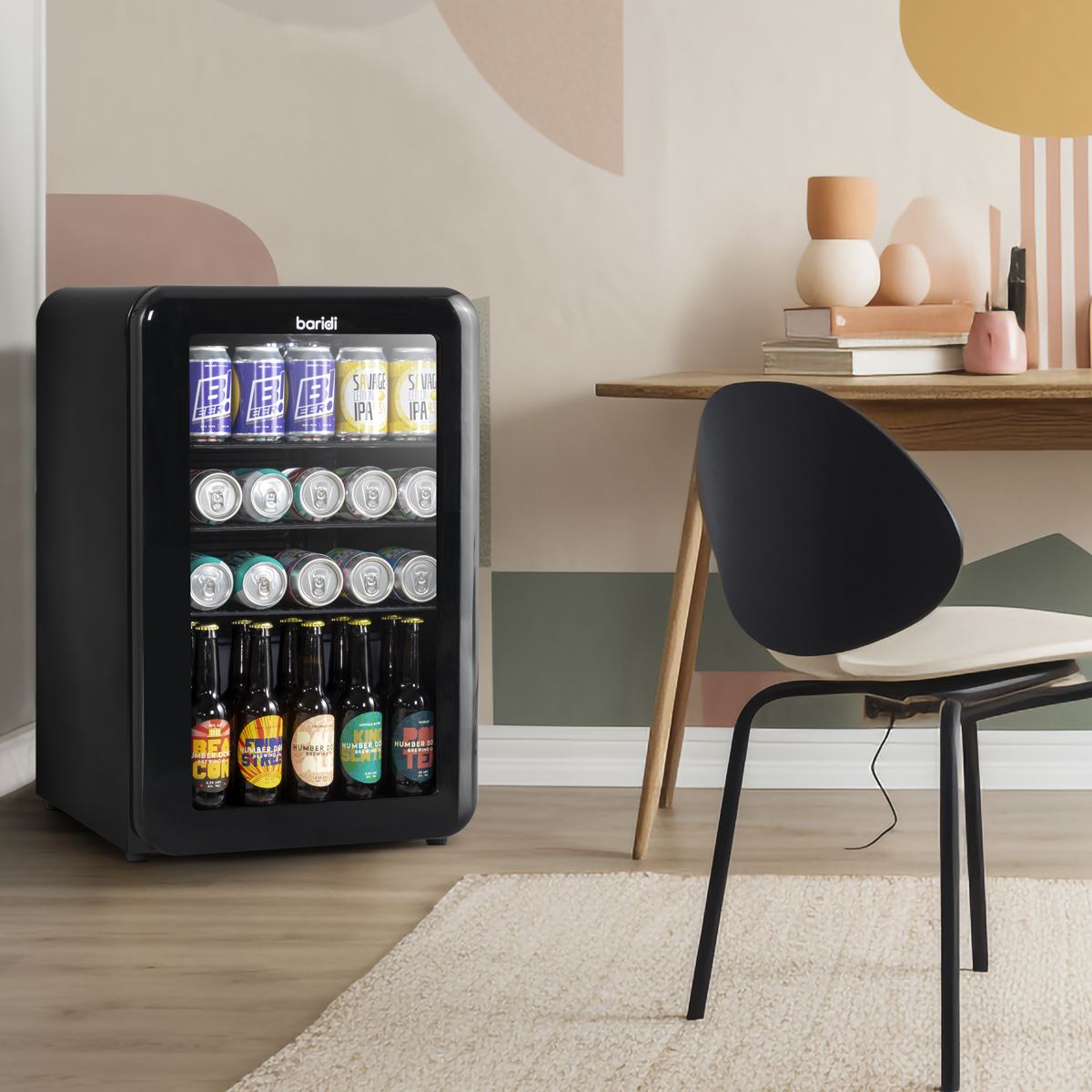 Baridi Retro Style Drinks/Beer & Wine Fridge 70L Capacity