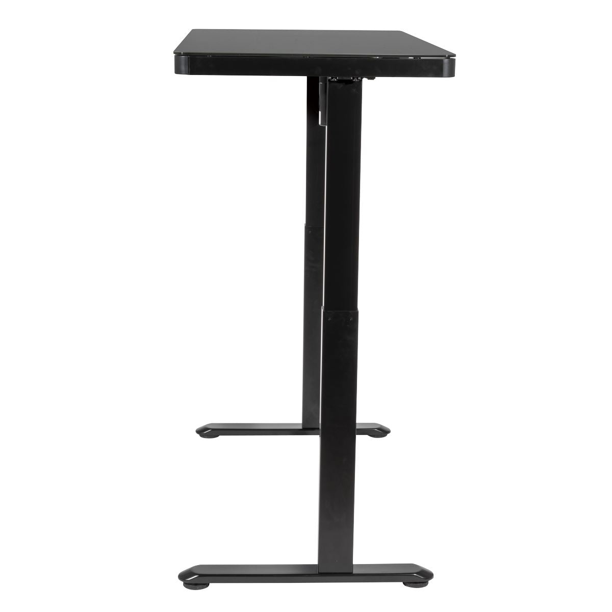 Dellonda Single Motor Ultra-Quiet Electric Desk with Control Panel, USB Port & Drawer - Black Desktop