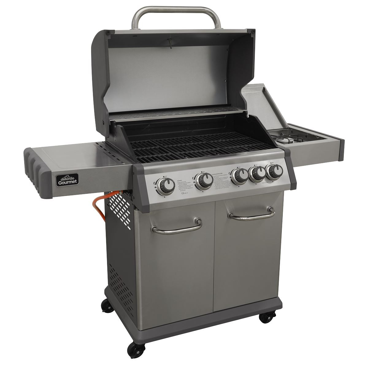 Dellonda 4+1 Burner Deluxe Gas BBQ Grill with Piezo Ignition & Thermometer - Stainless Steel