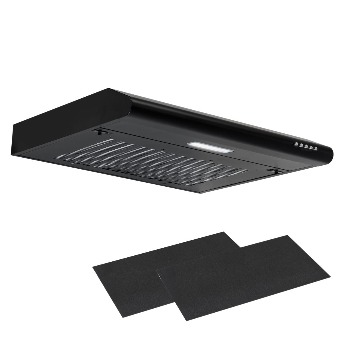 Baridi Visor Cooker Hood Extractor Fan 60cm - Black
