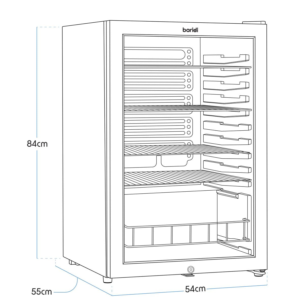 Baridi Under-Counter Drinks/Beer & Wine Fridge 115L Capacity