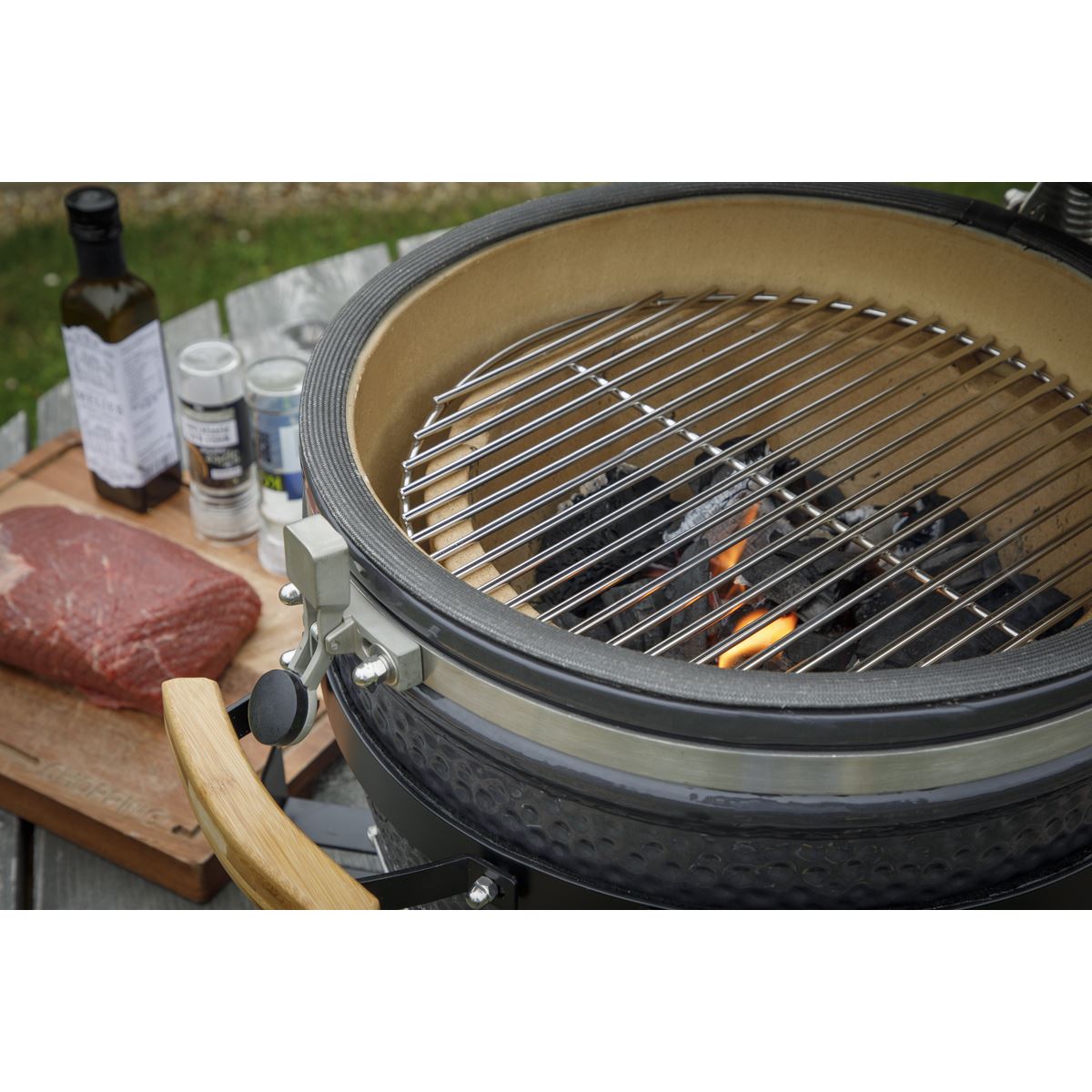 Dellonda Deluxe 16"(40cm) Ceramic Kamado Style BBQ