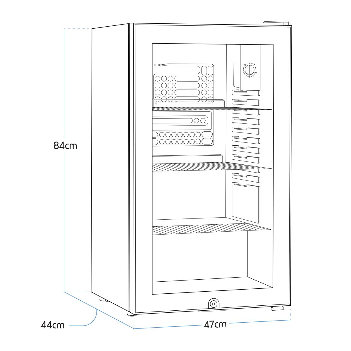 Baridi Wine, Beer & Drinks Fridge 85L Capacity - Stainless Steel