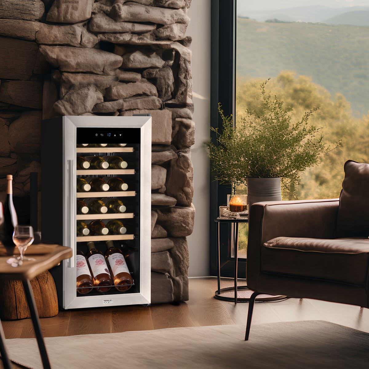 Baridi 18 Bottle Wine Fridge & Cooler - Stainless Steel