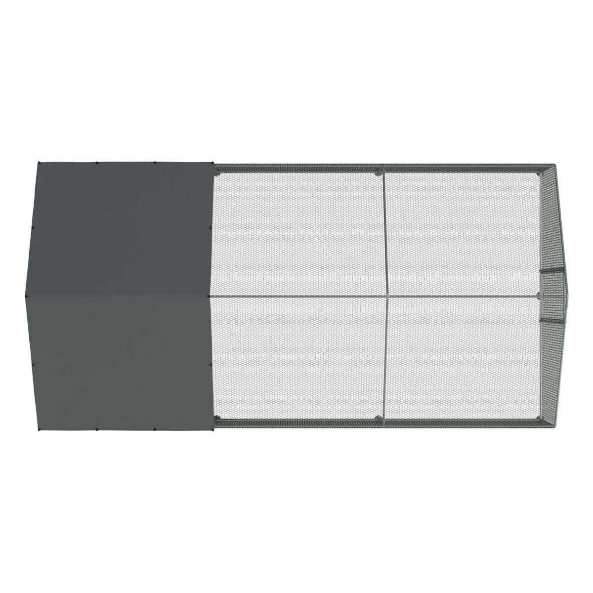 Dellonda Walk-In Galvanized Steel Chicken Run with Roof Cover & PVC Coated Chicken Wire