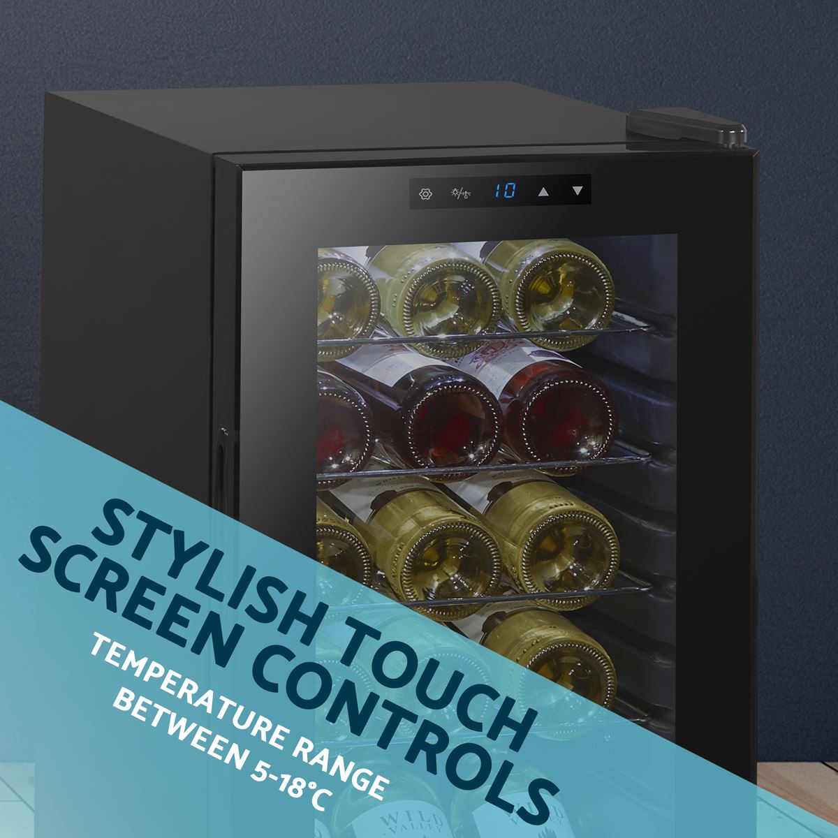 Baridi 15 Bottle Tabletop Wine Fridge & Cooler