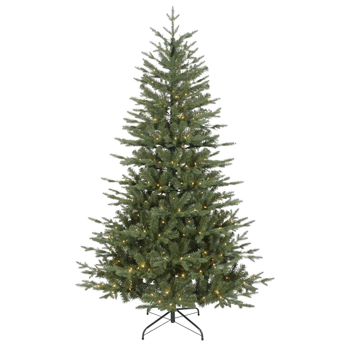 Dellonda Pre-Lit Hinged Christmas Tree with 350 Warm White LED Lights 7ft(210cm)