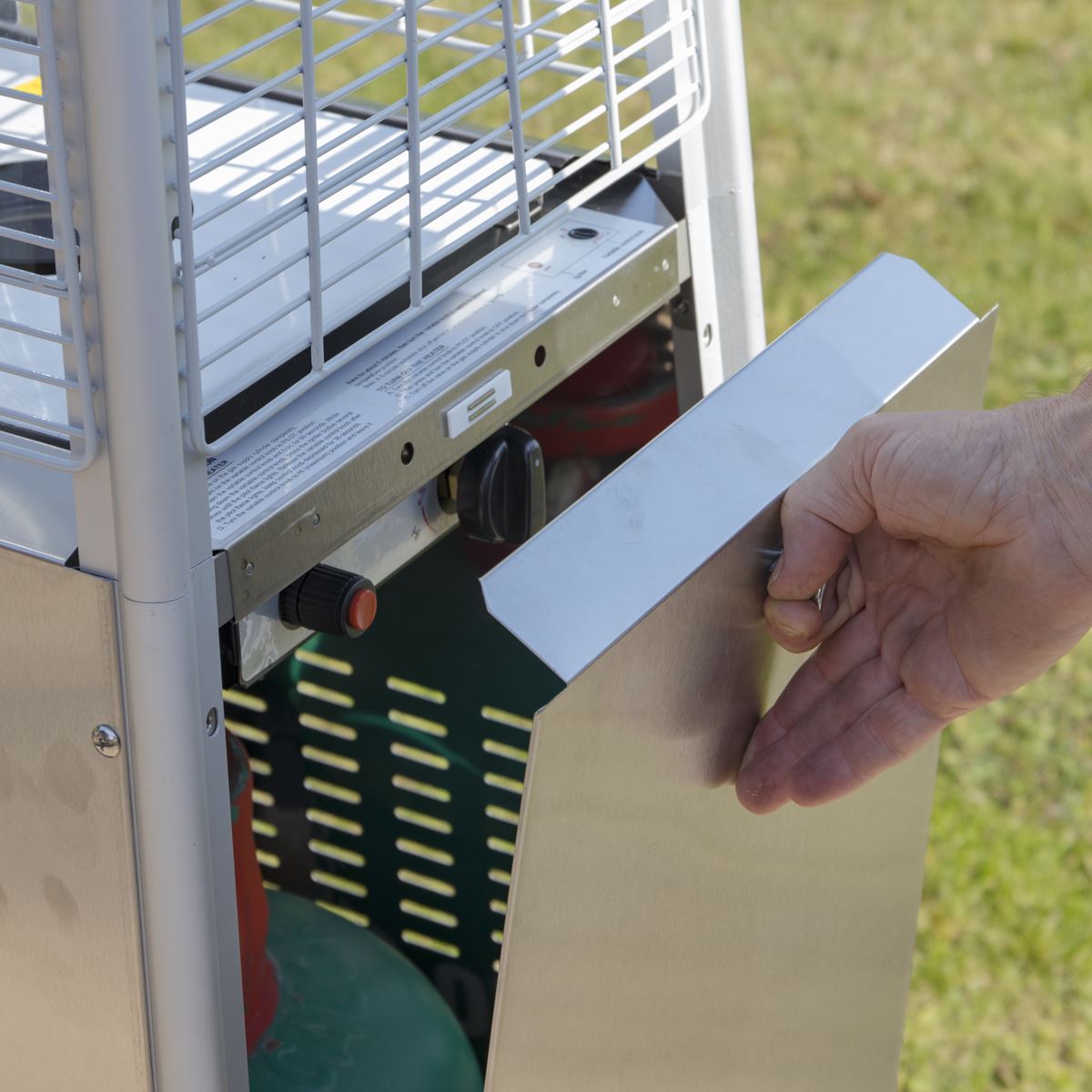 Dellonda 13kW Pyramid Gas Patio Heater 13kW Commercial/Garden Use - Stainless Steel