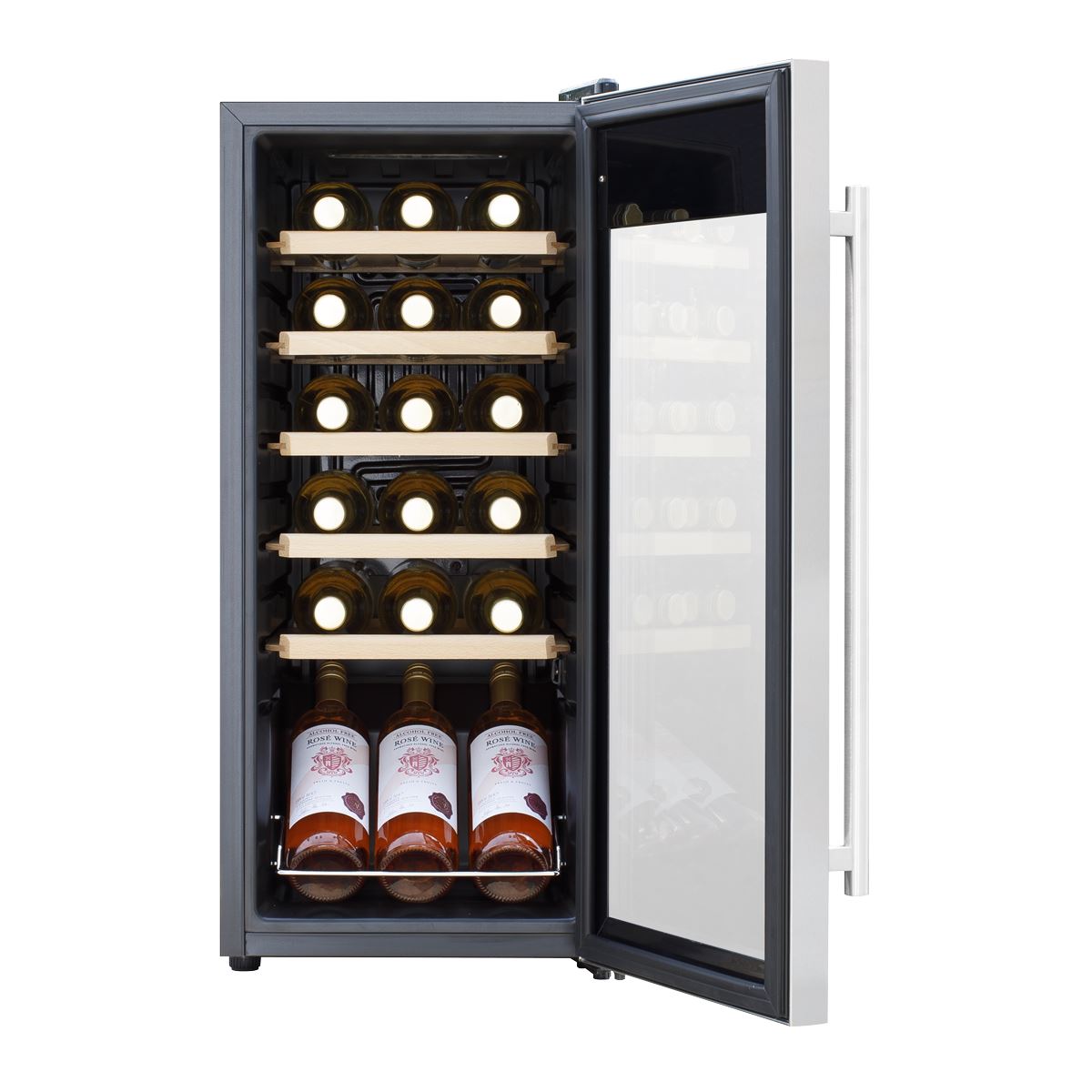Baridi 18 Bottle Wine Fridge & Cooler - Stainless Steel