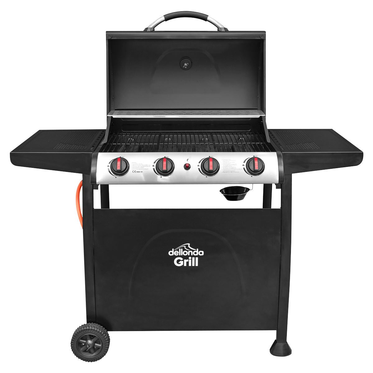 Dellonda 4 Burner Gas BBQ Grill with Piezo Ignition & Thermometer