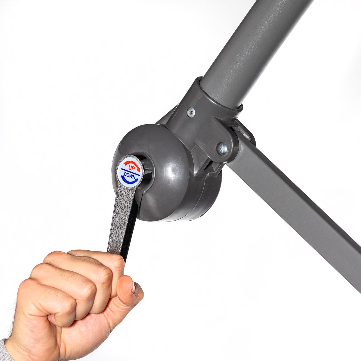 Dellonda Banana Parasol with Cover 3m - Grey