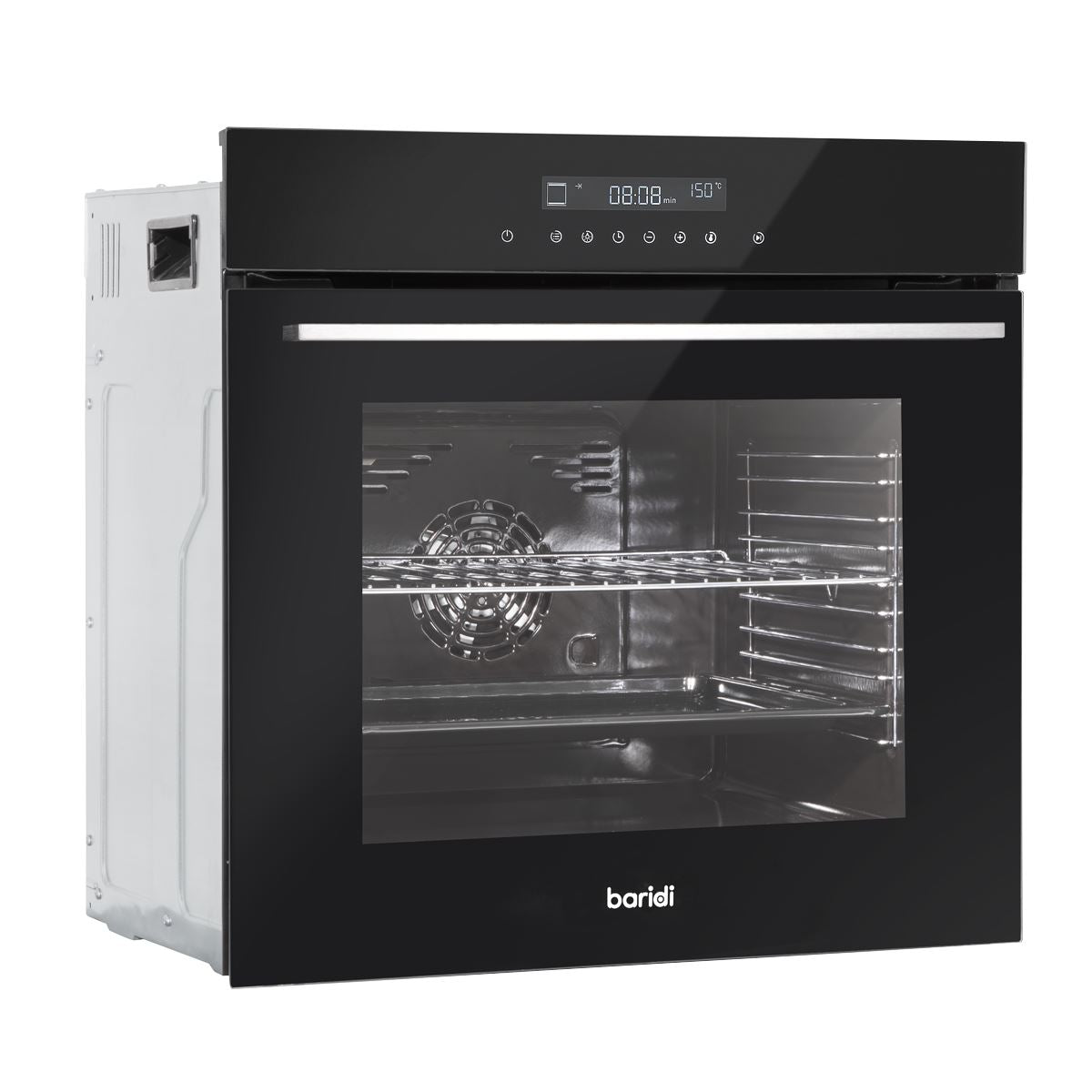 Baridi Integrated Fan-Assisted Electric Oven 60cm 72L Capacity - Black