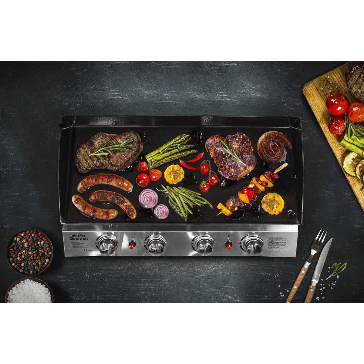 Dellonda 4 Burner Portable Gas Plancha