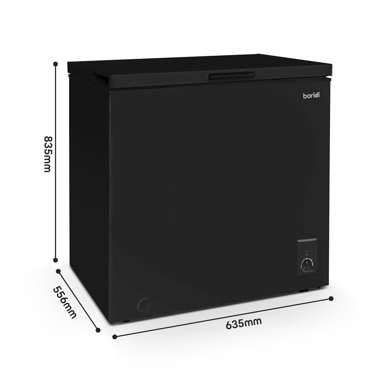 Baridi Freestanding Chest Freezer 142L Capacity - Black