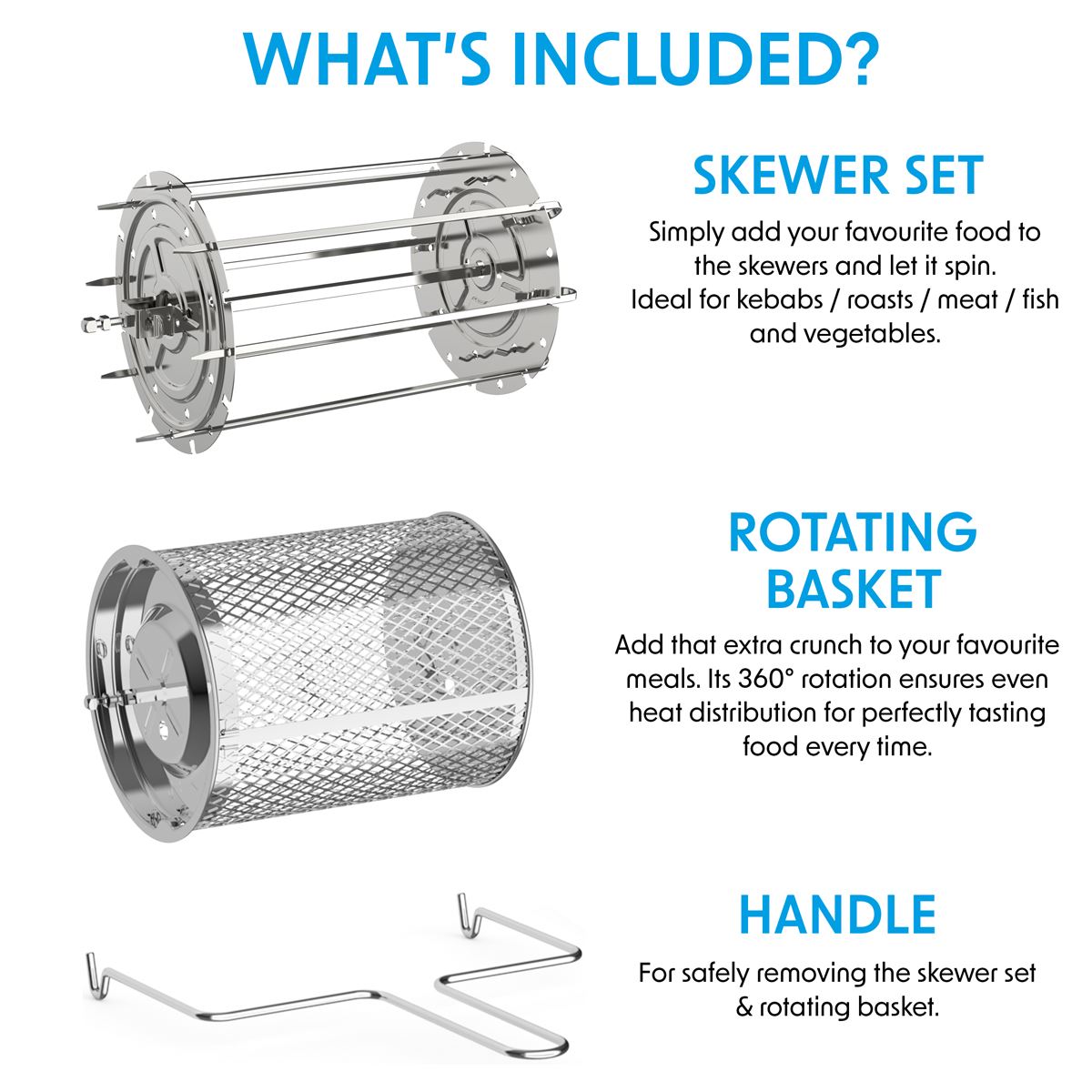 Baridi Baridi Air Fryer & Rotisserie Oven Accessory Kit 12L Capacity for DH170