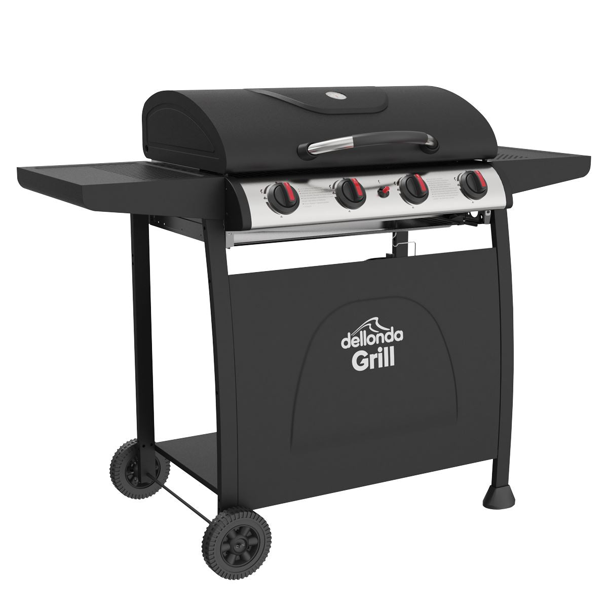 Dellonda 4 Burner Gas BBQ Grill with Piezo Ignition & Thermometer